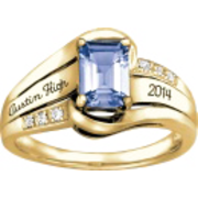 148 Girl's Emerald Cut Stone Fashion Class Ring
